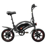 DYU D3F Bicicleta eléctrica ciclomotor plegable con pedal 14 pulgadas Negro