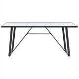 Mesa de comedor Blanca 200x100x75 cm Vidrio templado