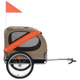 Remolque de bicicleta para perros naranja y marrón