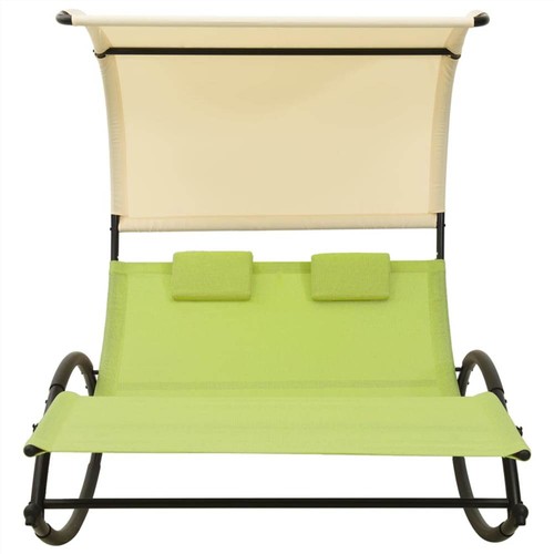 Double-Sun-Lounger-with-Canopy-Textilene-Green-and-Cream-460675-1._w500_