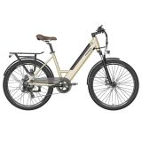 FAFREES F26 Pro 26'' Bicicleta eléctrica de paseo 25 Km/h 250W Motor 36V 10Ah Batería extraíble integrada, Shimano 7 velocidades – Dorado