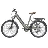 FAFREES F26 Pro 26'' Bicicleta eléctrica de paseo 25 Km/h 250W Motor 36V 10Ah Batería extraíble integrada, Shimano 7 velocidades – Gris