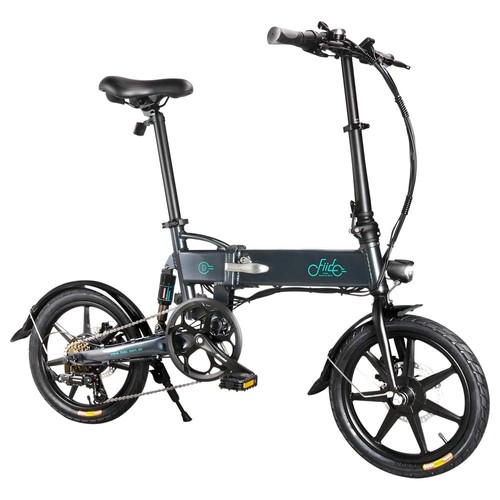 FIIDO D2 Bicicleta eléctrica con ciclomotor plegable Versión de velocidad variable Neumáticos de 16 pulgadas Motor de 250 W Máx. 25 km h 7 Batería de 8 Ah - Gris.
