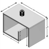 Mesa de centro 2 en 1 FMD 59,1×35,8×37,8 cm Blanco