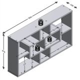 Estante de pared rectangular FMD con 8 compartimentos blanco