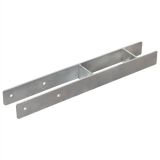 Anclajes de valla 2 piezas Plata 8x6x60 cm Acero galvanizado