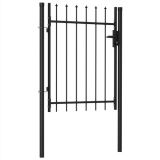 Puerta para valla Puerta simple con punta de acero 1×1.2 m Negro