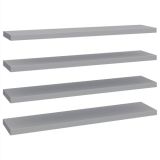 Estantes de pared flotantes 4 piezas gris 120×23,5×3,8 cm MDF