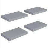 Estantes flotantes de pared 4 piezas gris 40x23x3,8 cm MDF