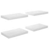 Estantes flotantes de pared 4 piezas Blanco alto brillo 40x23x3,8 cm MDF