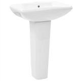 Lavabo Independiente con Pedestal Cerámica Blanca 580x470x200 mm