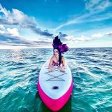 Tabla de paddle surf hinchable FunWater Cruise 335x84x15cm ultraligera para todos los niveles con mochila de viaje Dry Bag de 10L – rosa