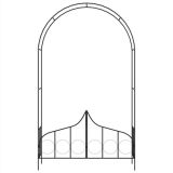 Arco de jardín con puerta Hierro negro 138x40x238 cm