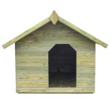 Caseta de jardín para perros con techo abatible de madera de pino impregnada