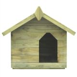 Caseta de jardín para perros con techo abatible de madera de pino impregnada