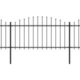 Valla de Jardín con Punta de Lanza Acero (1,25-1,5)x10,2 m Negra