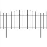 Valla de Jardín con Punta de Lanza Acero (1,25-1,5)x11,9 m Negra