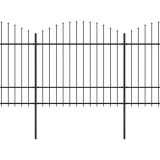 Valla de Jardín con Punta de Lanza Acero (1,5-1,75)x11,9 m Negra