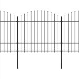 Valla de Jardín con Punta de Lanza Acero (1,5-1,75)x15,3 m Negra
