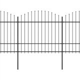 Valla de Jardín con Punta de Lanza Acero (1,5-1,75)x3,4 m Negra