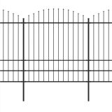 Valla de Jardín con Punta de Lanza Acero (1,75-2)x11,9 m Negra