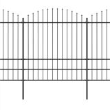 Valla de Jardín con Punta de Lanza Acero (1,75-2)x13,6 m Negra