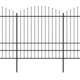 Valla de Jardín con Punta de Lanza Acero (1,75-2)x15,3 m Negra