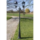 Poste de luz de jardín 2 brazos 230 cm Verde oscuro / Negro Aluminio