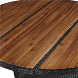 Mesa de jardín 150×74 cm Poly Rattan y madera maciza de acacia