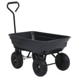 Carro de mano basculante para jardín 300 kg 75L Negro