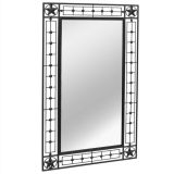 Espejo de pared de jardín rectangular 60×110 cm Negro