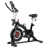 Bicicleta de ciclismo para interiores con asa y asiento ajustables en 4 direcciones, bicicleta giratoria portátil aeróbica estacionaria para ejercicios en casa – Rojo Negro