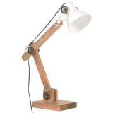 Lámpara de escritorio industrial redonda blanca 58x18x90 cm E27