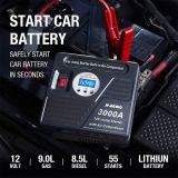 Arrancador de batería para automóvil JF.EGWO 3000Amp con compresor de aire, refuerzo de batería automático 24000mAh 12V, inflador de neumáticos 150PSI – Enchufe de la UE