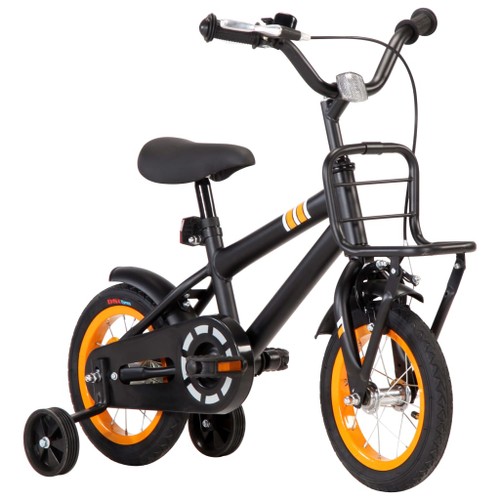 Kids-Bike-with-Front-Carrier-12-inch-Black-and-Orange-427166-1._w500_