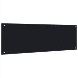 Placa para salpicaduras de cocina Negro 120×40 cm Vidrio templado