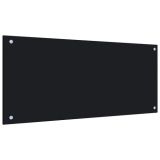 Placa para salpicaduras de cocina Negro 90×40 cm Vidrio templado
