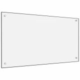 Placa para salpicaduras de cocina Blanco 90×50 cm Vidrio templado