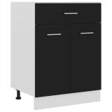 Mueble de cocina de aglomerado negro 60x46x81,5 cm
