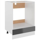 Mueble de cocina de aglomerado gris alto brillo 60x46x81,5 cm
