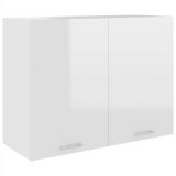 Mueble de cocina de aglomerado blanco brillo 80x31x60 cm