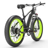 LANKELEISI XC4000 Bicicleta eléctrica 48V 1000W Motor 17.5Ah Batería 26 * 4.0 Neumático gordo – Verde