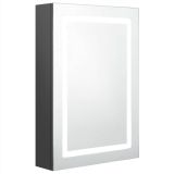 Mueble de baño con espejo LED gris 50x13x70 cm