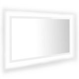 Espejo de baño LED blanco alto brillo 80×8,5×37 cm aglomerado