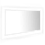 Espejo de baño LED blanco 90×8,5×37 cm aglomerado