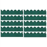 Bordes de césped 10 piezas Verde 65×15 cm PP