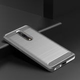 Makibes Carbon Fiber Texture Anti-caída Soft TPU Phone Case para Xiaomi Mi 9T / Mi 9T Pro Funda protectora – Gris