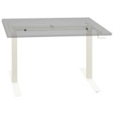 Manivela manual de altura ajustable con marco para escritorio, color blanco