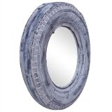 Neumático de caucho reciclado de 50 cm blanco espejo
