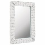 Espejo Mimbre Blanco 40×60 cm